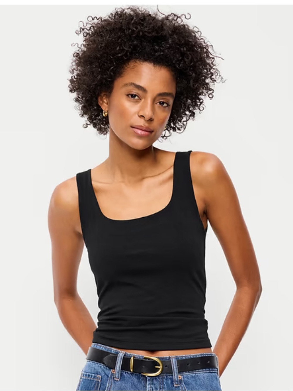 Old Navy Hug Double-Layer Scoop-Neck Tank Tops Black and Sage Green